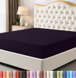 Utopia Bedding Kingsize hoeslaken - onderlaken - diepe zak - zachte microvezel - krimp- en vervagingsbestendig, onderhoudsvriendelijk - alleen 1 hoeslaken (paars)