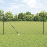 vidaXL Gaashek met grondpennen 10 x 1,2 m pvc-coated staal grijs mesh