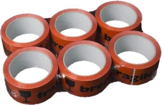 Breekbaar Tape verpakking van 6 stuks PP Acryl