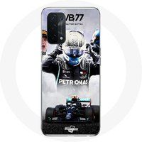 Maniacase Case voor Oppo A74 5G Formule 1 Valtteri Bottas F1 Racing Driver Black