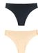 Bye Bra Onzichtbare Bikini In Braziliaanse Stijl, Hoge Taille, Naadloze Bikini, Niet Aan Te Raken, Geen Slipjeslijn, Gladde Randen, 2 Kleurenpak, Beige En Zwart, L