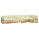 vidaXL - Buiten - bank - set - 6 - st - Wit - en - crèmekleurig - Polyester