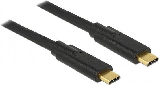 Delock USB-C naar USB-C Kabel - 2m - Zwart - USB 3.0 - 8K 30Hz - 20V/5A - 85527