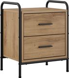 vidaXL Nachtkastje Artisanaal eiken 40 x 30 x 50 cm Bewerkt hout