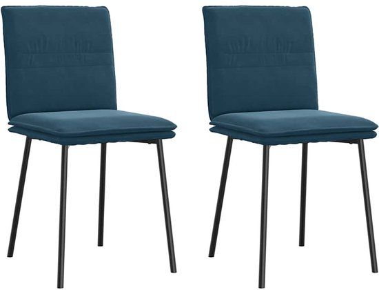 vidaXL Eetkamerstoelen 2 stuks fluweel blauw