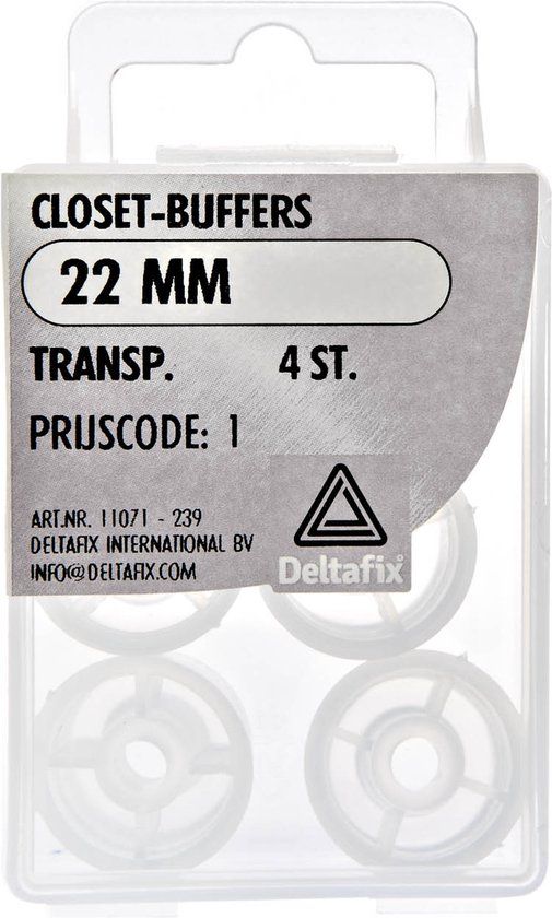 Deltafix Closetbuffer Transparant 22 mm 4 stuks