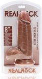 RealRock by Shots Shots RealRock Extra Dikke Recht met Ballen 20,3 cm Tan Dildo Beige