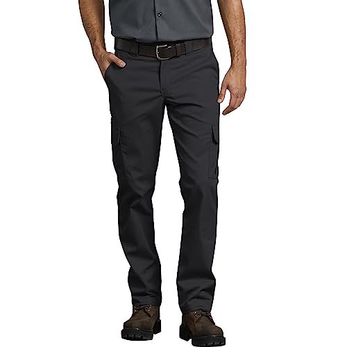 Dickies Slim-Straight Stretch-Twill cargobroek voor heren, Zwart V1, 34W / 32L