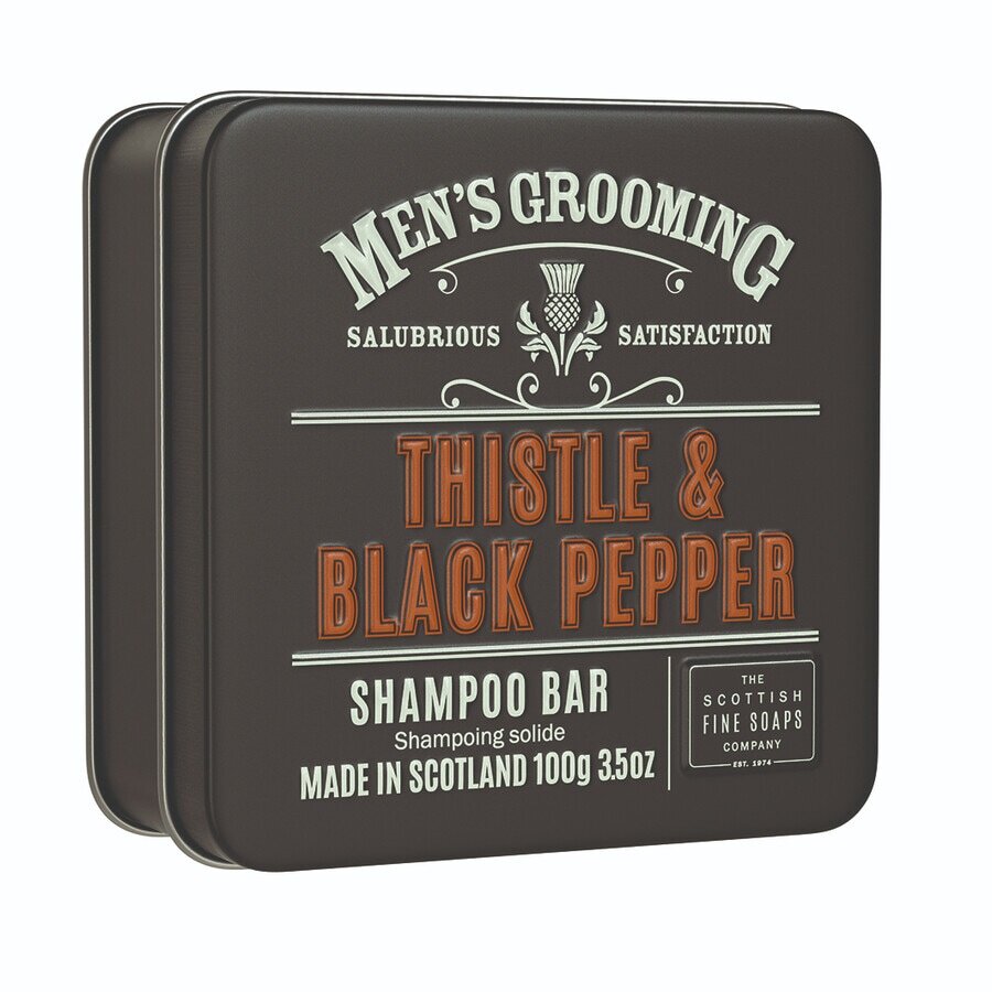 The Scottish Fine Soaps Company Thistle & Black Pepper Bar in a Tin