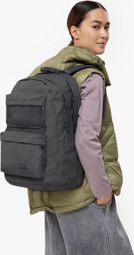 Eastpak Double Office 17 inch laptop rugzak black denim