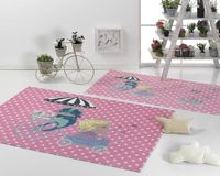 MANTAS MORA Tapijt, polyester, roze, 80 x 140 cm