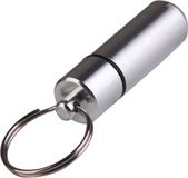 Okado Waterdichte Pillenkoker Sleutelhanger Grijs/Zilver – Aluminium Medicijnkoker Zakformaat 5 cm