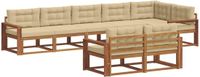 vidaXL Acacia Hout Buiten Bankenset 8-Persoons Natuurlijk en Beige