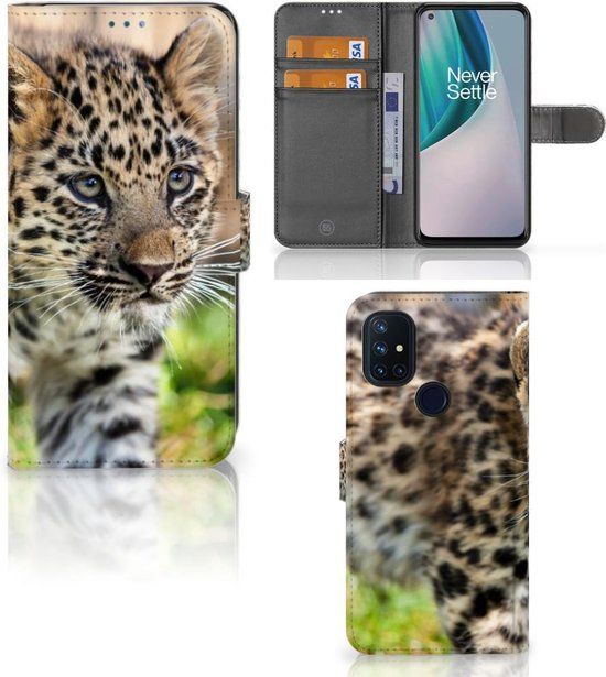 B2Ctelecom GSM Hoesje OnePlus Nord N10 - Baby Luipaard - Book Case