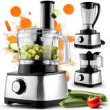 Robot de cuisine 3-en-1, 1200 W, avec mixeur, hachoir et presse-agrumes, incluant 11 accessoires
