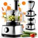 Robot de cuisine 3-en-1, 1200 W, avec mixeur, hachoir et presse-agrumes, incluant 11 accessoires