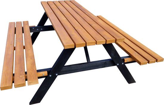 Sens-Line Jack Picknicktafel - 180 cm - Zwart/Bruin
