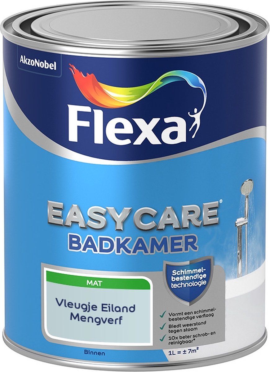 FLEXA Easycare Muurverf - Badkamer - Mat - Vleugje Eiland - 1 liter