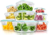 Set de 18 pots de conservation en verre avec couvercles