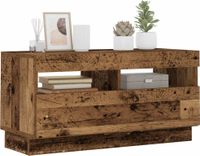 Prolenta Maison Exclusive - TV-meubel met LED-verlichting, uitstraling van oud hout, 80x35x40 cm