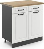 Vicco R-Line Keukenonderkast – 80 cm, WB Eik Wit Landhuis