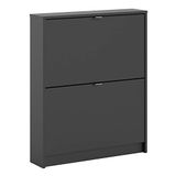 Tvilum 59001gmgm Liam schoenenkast met 2 kanteldeuren en een laag mat zwart