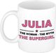 Bellatio Decorations naam cadeau mok - Julia - Woman Myth Supergirl - koffiemok - 300 ml - collega - moederdag