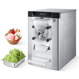 VEVOR Commerciële Ijsmachine 2000 W 12-20 L/U Tafelmodel Gelato-Maker met 6 Liter Roestvrijstalen Container (304) en Zelfreinigend LED-Bedieningspaneel voor Snackbars en Restaurants, Zilverkleurig