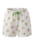 Rösch Pyjamabroek ' Erdbeer-Motiv ' pink / wit