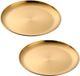 Ibenzoa® Stijlvolle Gouden Ronde Roestvrijstalen Serveerschalen voor Outdoor en Thuisgebruik - Set van 2