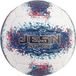 Volleybal, T5, 280 g, blauw en rood spatpatroon, machinaal genaaid