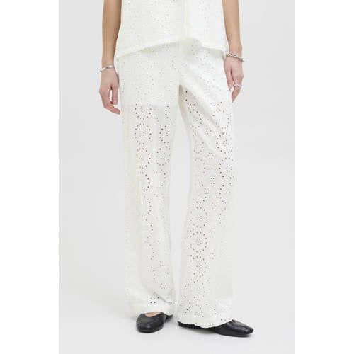 JJXX Straight Regular Waist Broek Wit Broderie