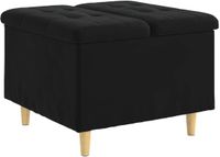 vidaXL Ottoman met opbergruimte zwart 60 x 60 x 45 cm fluweel
