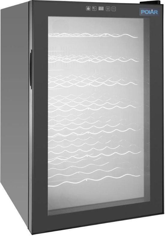 Polar C-serie wijnkoeling | glazen deur | zwart | 128L | 84,8(h) x 49,5(b) x 56,5(d)cm