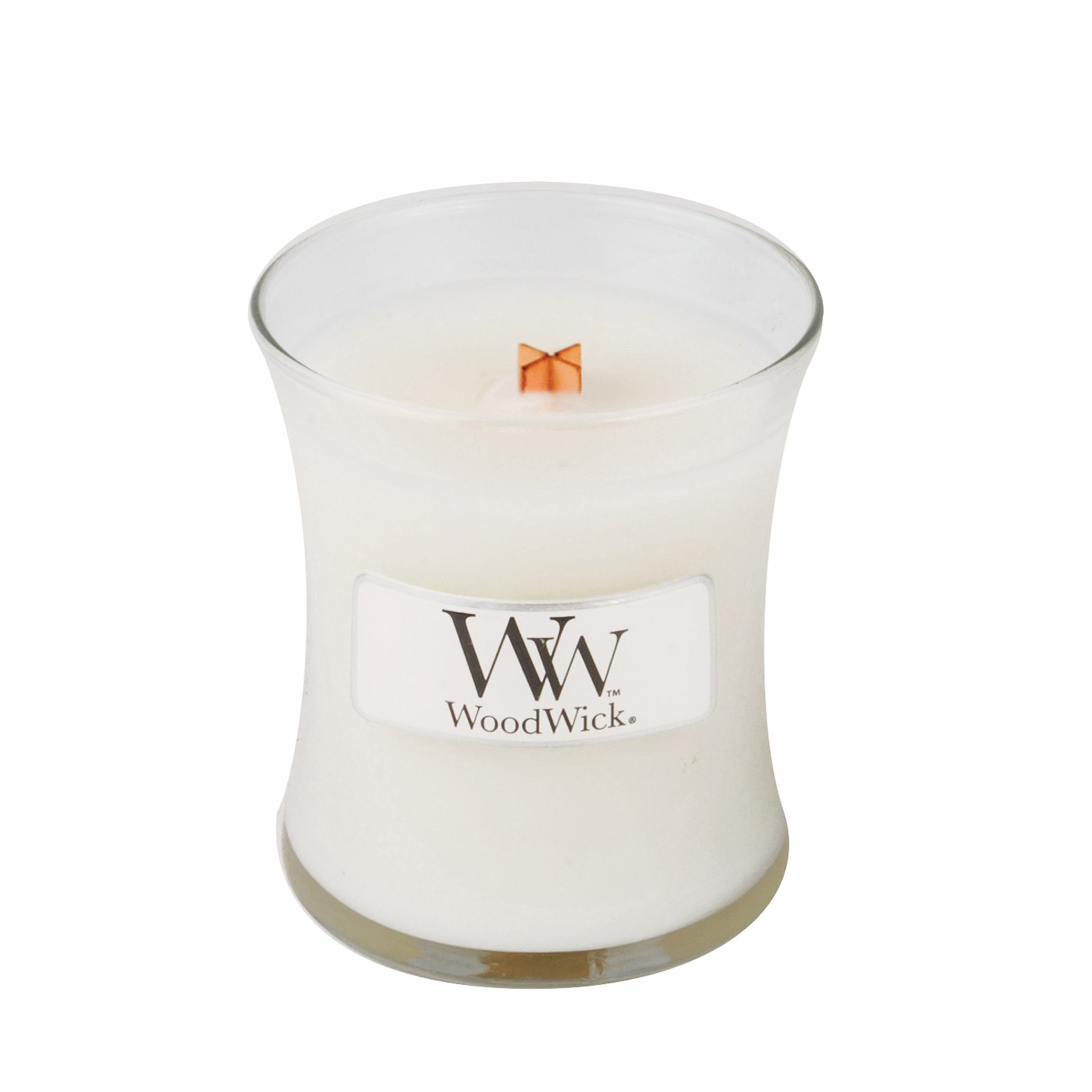 WoodWick Linen Geurkaars Mini - Wit - 20 Branduren