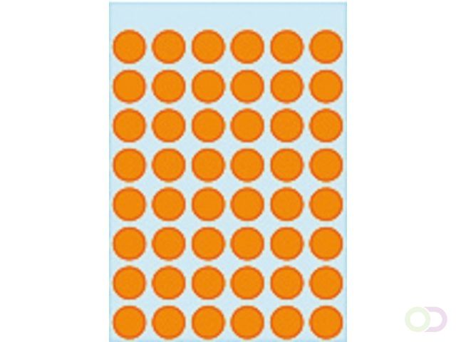 HERMA Etiket 1864 rond 12mm fluor oranje 240stuks