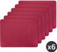 Zic-Zac Placemat Togo - Kunststof - SET/6 - Rood - 33x45cm