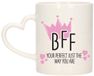 Bellatio Decorations Koffie/Thee Mok voor BFF - Kroon/Hartjes - Roze - 300 ml