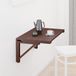 Relaxdays Klaptafel Muur, BxD: 60 x 40 cm, Hout, Wand Eettafel, Bureau, Wandtafel Inklapbaar, Keuken, Bartafel, Bruin