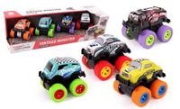 TURBO CHALLENGE - 4 voertuigen Monster Vintage - Die Cast - 022885-1/36 - Retro Friction Auto - Veelkleurig - Metaal - Speelgoed voor kinderen - Cadeau - Miniatuur - Vanaf 3 jaar