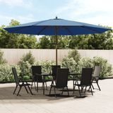 Maison Exclusive Parasol avec mât en bois, bleu azur, 400x273 cm