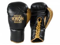 Kwon Professional Boxing KWON Leren bokshandschoenen met veters Professional Boxing 8 oz zwart/goud