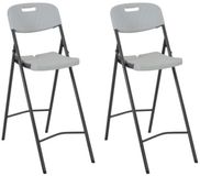 vidaXL - Barstoelen - inklapbaar - 2 - st - HDPE - en - staal - wit