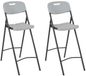 vidaXL - Tabouret - pliant - 2 - pièces - HDPE - et - acier - blanc