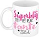 Bellatio Decorations Cadeau koffie/thee mok voor tante - roze - super blij - keramiek