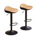 YOUNIKE Barkruk, bruin, kunstleer, hoge stoelen, zitting, centrale eiland, keuken, zadelvorm, zitting, bar, set van 2, modern, verstelbaar, draaibaar, metaal