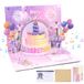 Carehabi Verjaardagskaart met muziek en licht, Happy Birthday-kaart, pop-up taartverjaardagskaarten met muziek en licht, 3D-kaart, verjaardagscadeau voor vrouw, mannen, vriendin