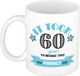 Bellatio Decorations Mok 60 jaar - Blauw - Keramiek - 300 ml