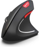 Elementkey ERGO5 Bluetooth 3.0 + 5.2 Draadloze Bluetooth Ergonomische Optische Verticale Muis - 6-toetsen- 2400 DPI Verstelbaar - Zwart