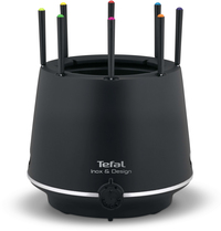 Tefal Fondue Thermoprotect Inox&Design EF265812 - Elektrische Fonduepan - 8 personen - Zwart/RVS